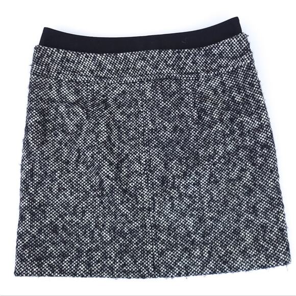 Ann Taylor Loft Pencil Skirt 2P Tweed Wool Blend Black, White Career Excellent - Picture 2 of 4